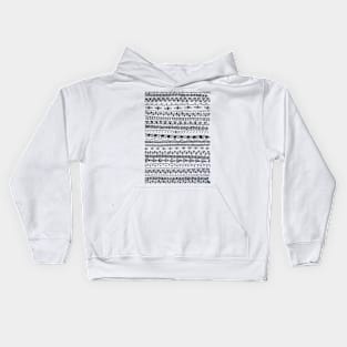 First Black Line Doodle Pattern Kids Hoodie